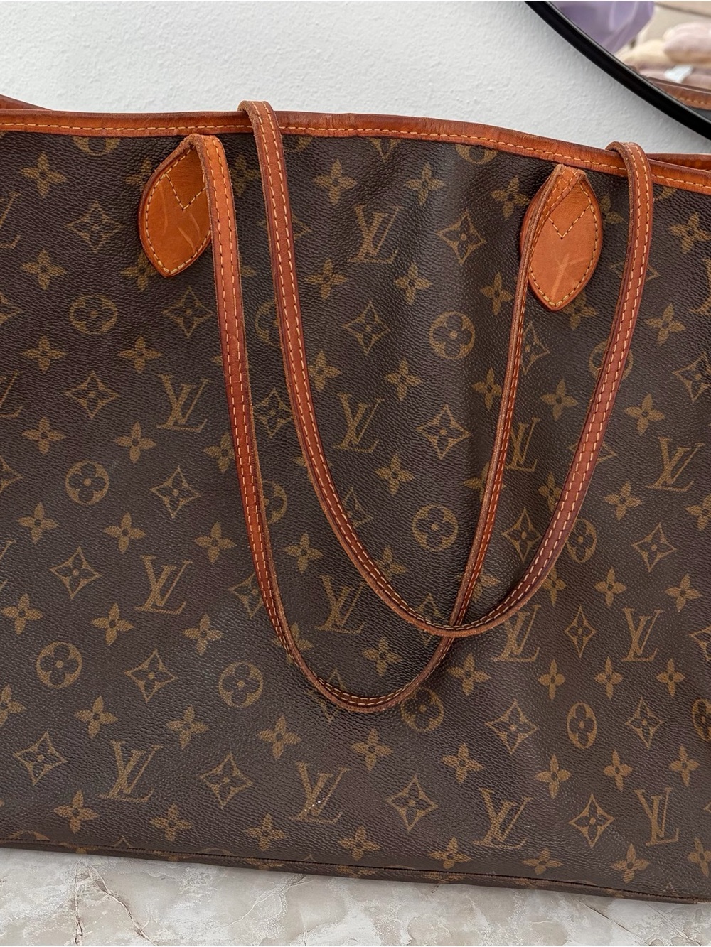 Louis Vuitton Monogram Canvas Tote with Vachetta Trim